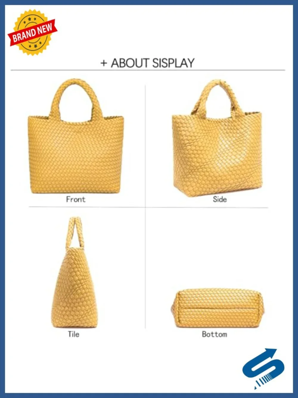 Faux Leather Woven Tote Bag - Large Capacity Shoulder Bag